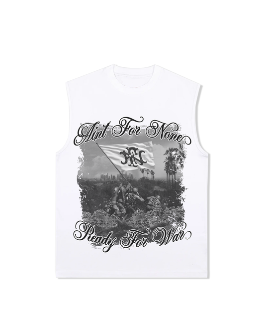 "READY FOR WAR" SLEEVELESS (WHITE)